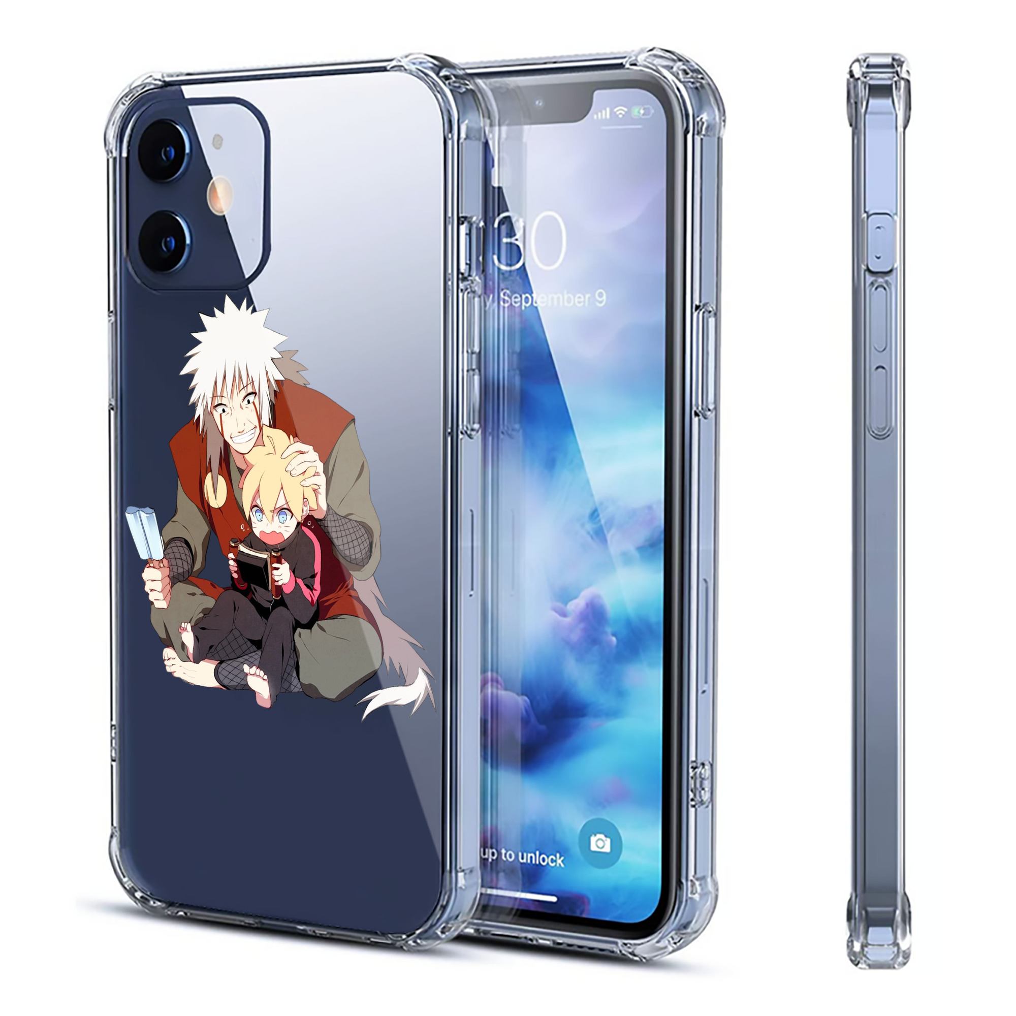 （画像用） NARUTO -ナルト- 自来也（じらいや） Jiraiya 【iPhone 12シリーズ対応】透明スマホケース（クリアソフトケース）